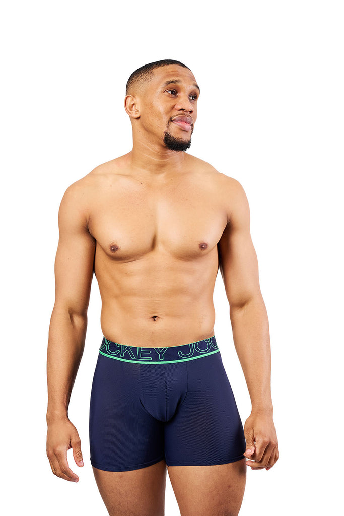 Jockey® Bold New World Fine textured stripe Nylon stretch Long Leg Trunk