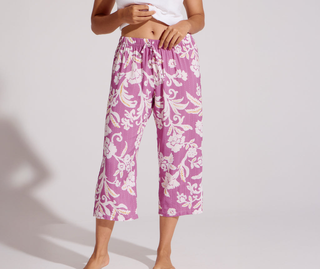 Jockey®  Flora Deco Printed Viscose 3/4 Pants