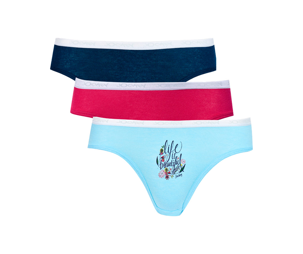 Jockey® 3Pk Girls Print French Cut