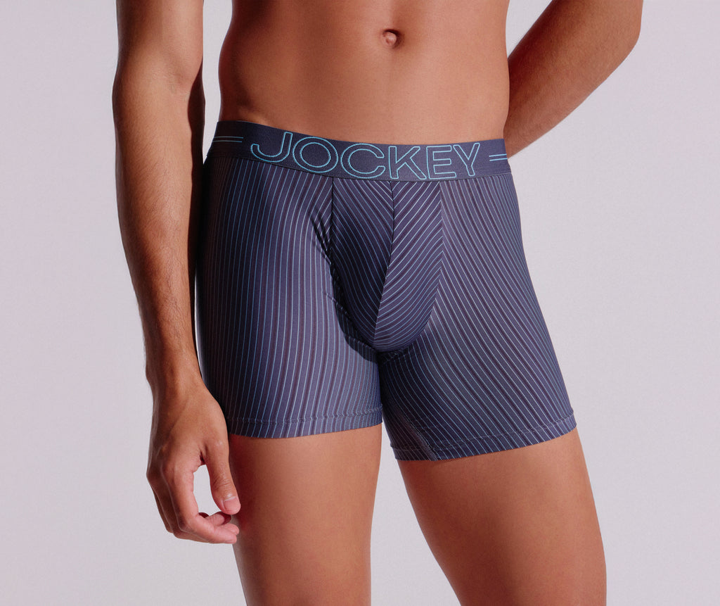Jockey® Fine Stripe Poly Nylon Stretch Short Leg Trunk