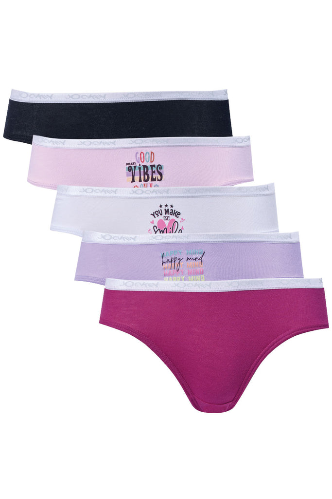 Jockey® 5Pk Girls Print French Cut